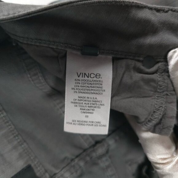 NWT Vince. Women’s Skinny Jeans Gray‎ Side Stripes Tuxedo Dylan Mid Rise Size 25 - Picture 16 of 16